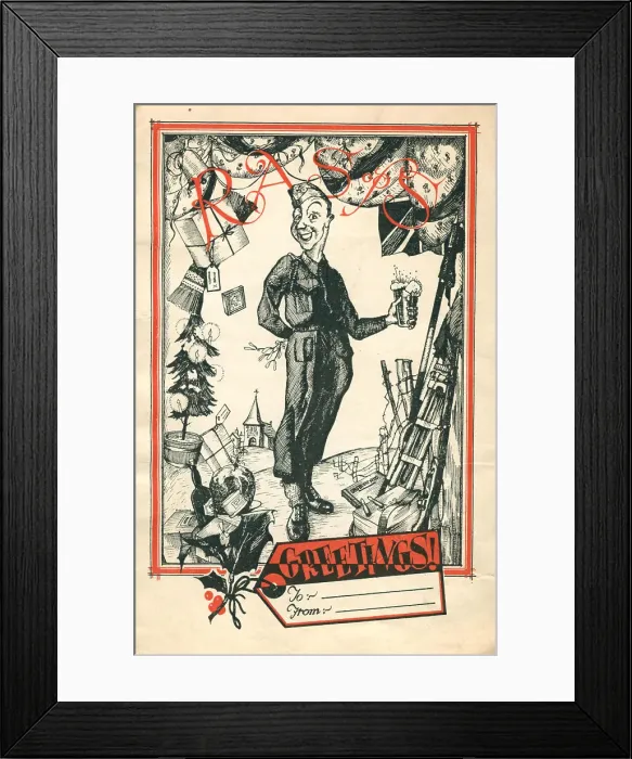 Framed Print : WW2 Christmas Card, Soldier's Greetings Framed Print : WW2 Christmas Card, Soldier's Greetings
