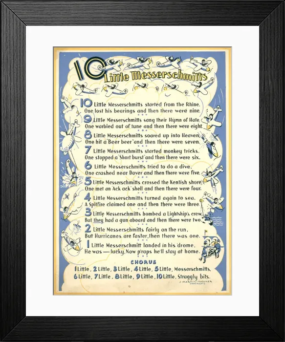 Framed Print : WW2 Christmas Card, 10 Little Messerschmitts Framed Print : WW2 Christmas Card, 10 Little Messerschmitts