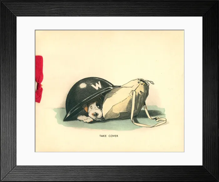 Framed Print : WW2 Christmas Card, Take Cover Framed Print : WW2 Christmas Card, Take Cover