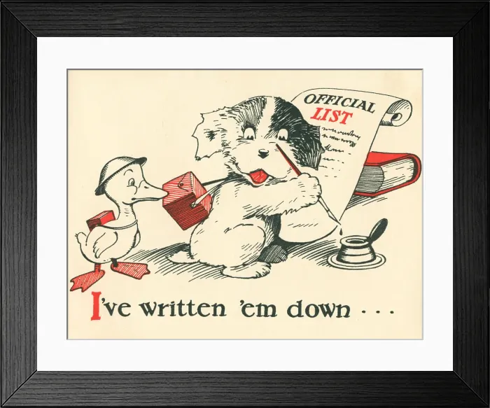Framed Print : WW2 Birthday Card Ive Written Em Down? Framed Print : WW2 Birthday Card Ive Written Em Down?