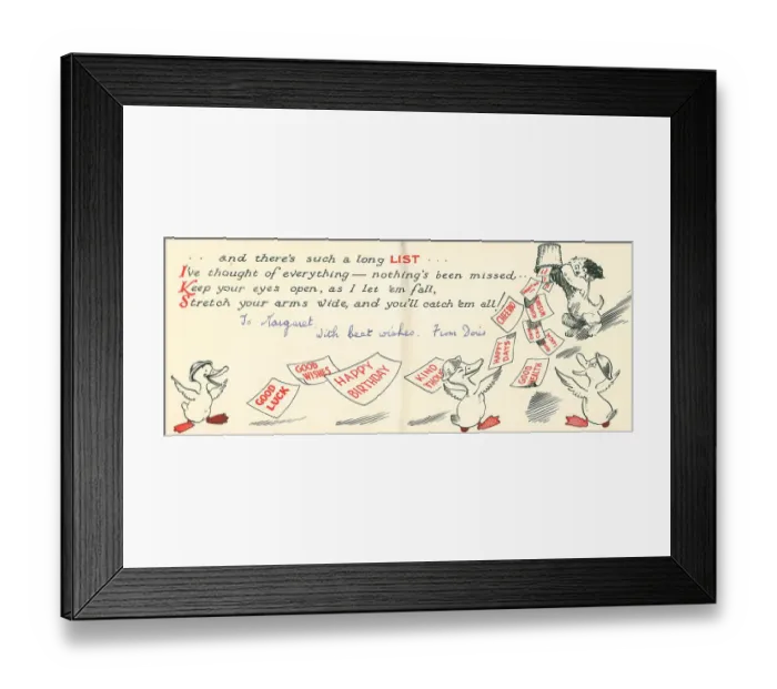 Framed Print : WW2 Birthday Card Messages Framed Print : WW2 Birthday Card Messages
