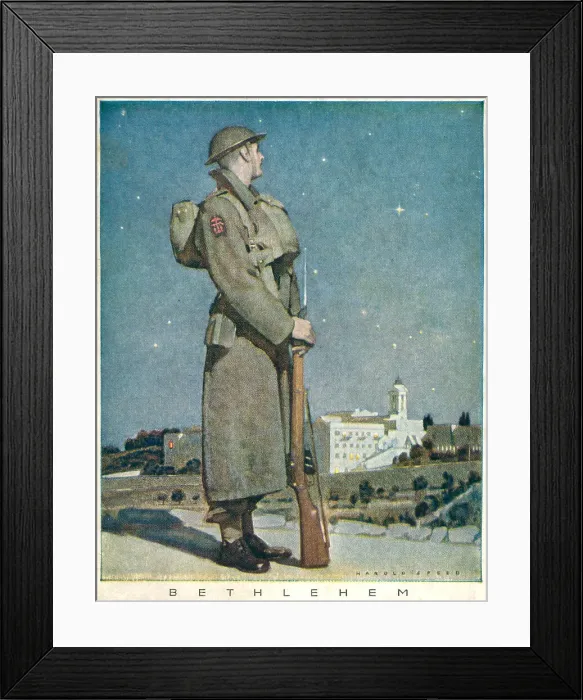 Framed Print : WW2 Christmas Card, Bethlehem Framed Print : WW2 Christmas Card, Bethlehem