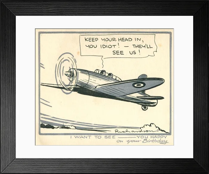 Framed Print : WW2 Birthday Card, Keep Your Head In! Framed Print : WW2 Birthday Card, Keep Your Head In!
