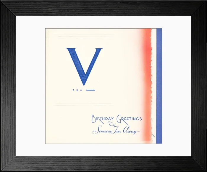 Framed Print : WW2 Birthday Card, V For Victory Framed Print : WW2 Birthday Card, V For Victory