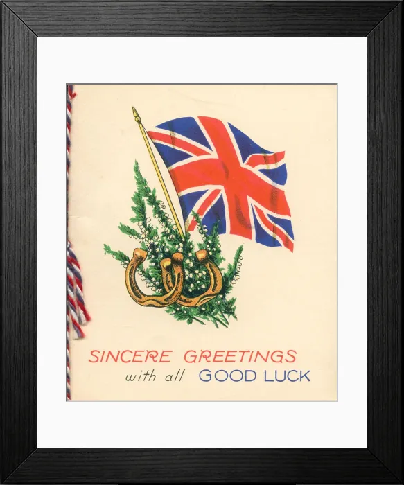 Framed Print : WW2 Christmas Card, Good Luck Framed Print : WW2 Christmas Card, Good Luck