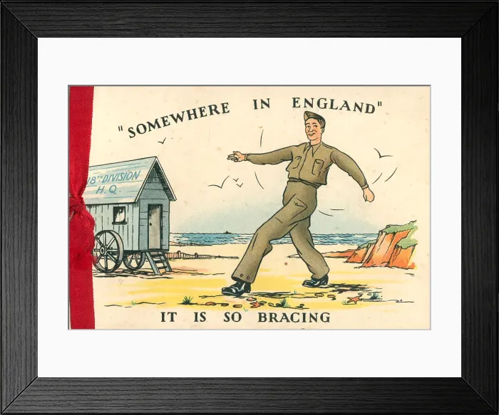 Framed Print : WW2 Christmas Card, Somewhere In England Framed Print : WW2 Christmas Card, Somewhere In England