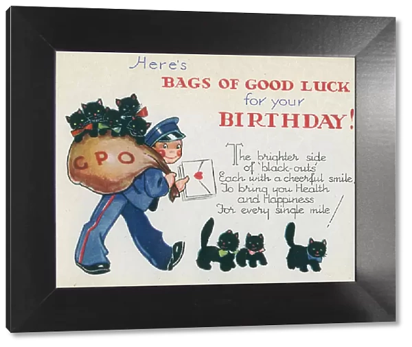 WW2 Birthday Card, Bags Of Good Luck