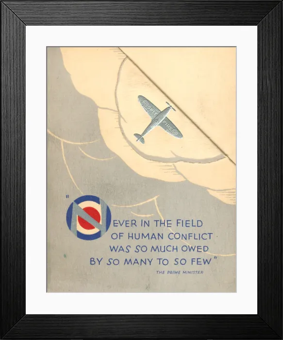 Framed Print : WW2 Birthday Card, Foil Spitfire Framed Print : WW2 Birthday Card, Foil Spitfire