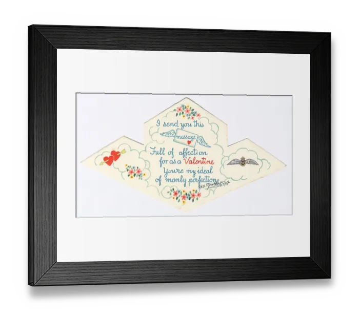 Framed Print : WW2 R. A. F. Valentines Card Inside Framed Print : WW2 R. A. F. Valentines Card Inside