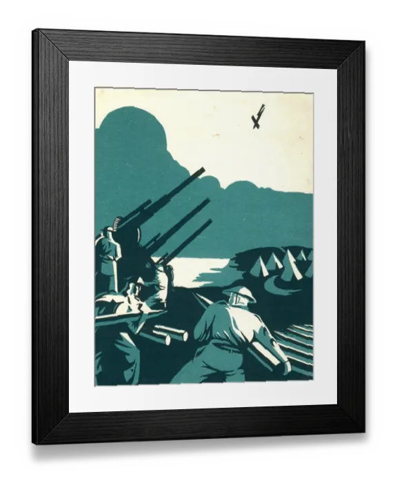 Framed Print : WW2 Anti-Aircraft Greetings Card Framed Print : WW2 Anti-Aircraft Greetings Card