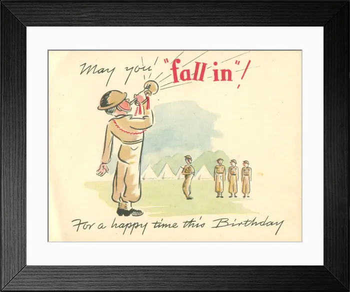 Framed Print : WW2 Birthday Card, Fall In! Framed Print : WW2 Birthday Card, Fall In!
