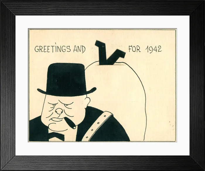 Framed Print : WW2 Greetings Card, Churchill's Victory Framed Print : WW2 Greetings Card, Churchill's Victory