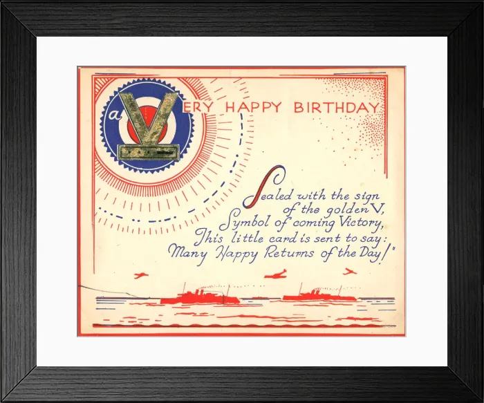 Framed Print : WW2 Birthday Card, Victory! Framed Print : WW2 Birthday Card, Victory!