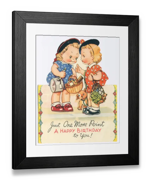 Framed Print : WW2 Birthday Card, Shopping Framed Print : WW2 Birthday Card, Shopping