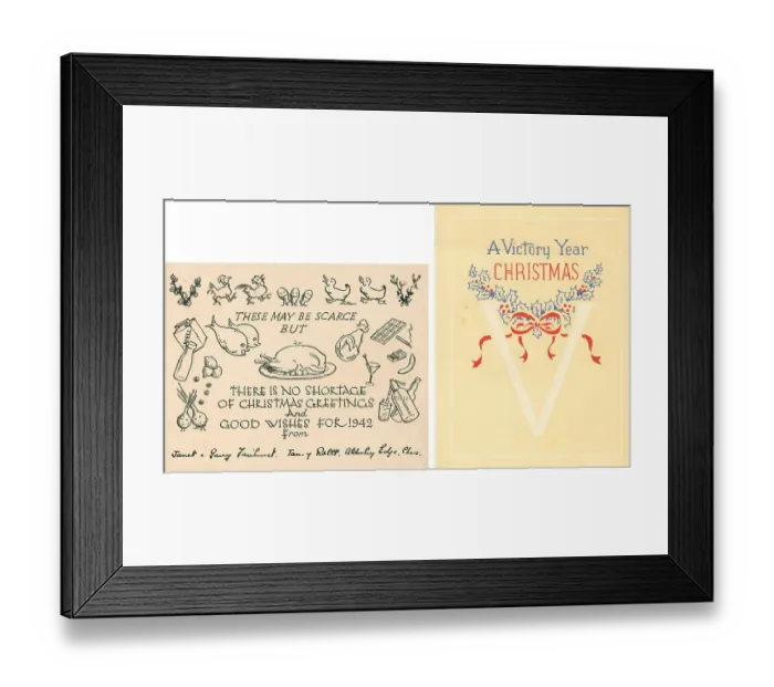 Framed Print : WW2 Christmas Cards