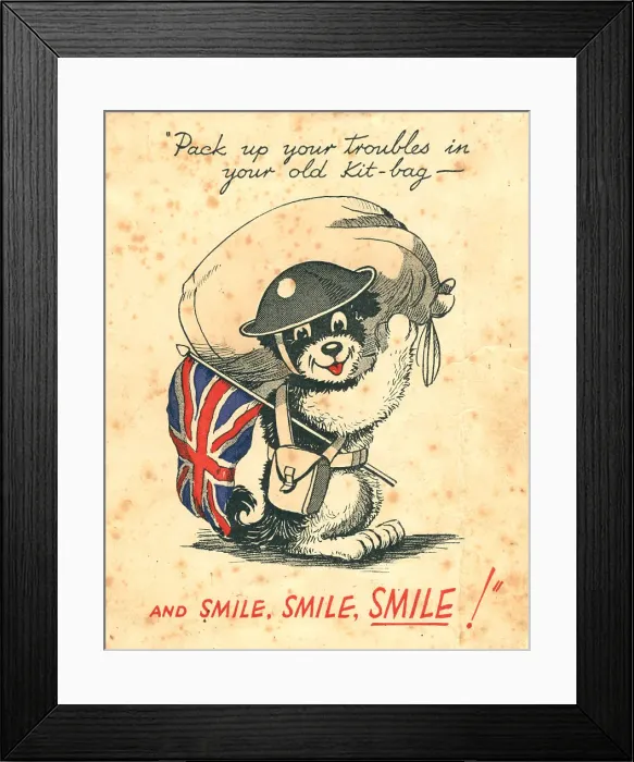 Framed Print : WW2 Christmas Card, Pack Up Your Troubles Framed Print : WW2 Christmas Card, Pack Up Your Troubles