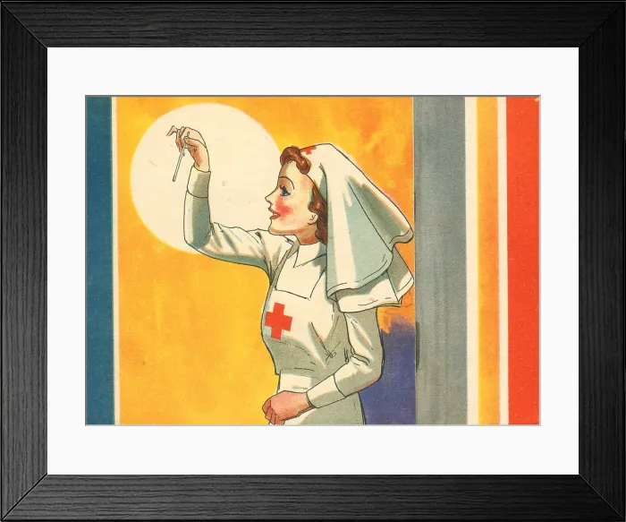 Framed Print : WW2 Greetings Card, Red Cross Nurse Framed Print : WW2 Greetings Card, Red Cross Nurse