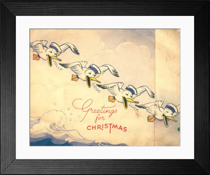 Framed Print : WW2 Christmas Card, Royal Navy Seagulls Framed Print : WW2 Christmas Card, Royal Navy Seagulls