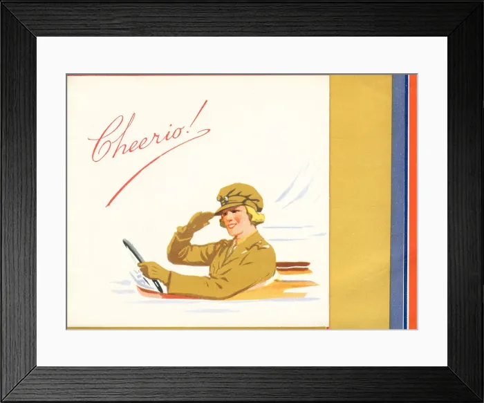 Framed Print : WW2 A. T. S. Greetings Card, Cheerio! Framed Print : WW2 A. T. S. Greetings Card, Cheerio!