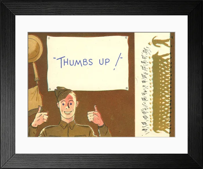 Framed Print : WW2 Greetings Card, Thumbs Up! Framed Print : WW2 Greetings Card, Thumbs Up!