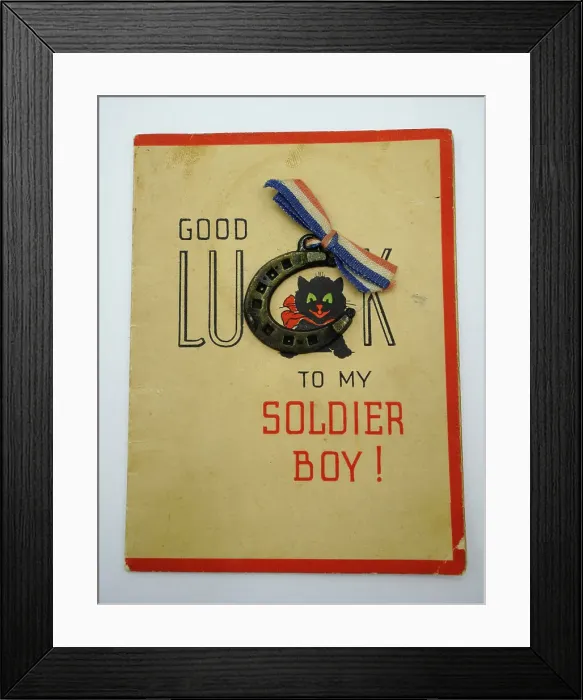 Framed Print : WW2 Good Luck Greetings Card Framed Print : WW2 Good Luck Greetings Card