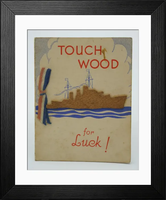 Framed Print : WW2 Greetings Card, Touch Wood! Framed Print : WW2 Greetings Card, Touch Wood!