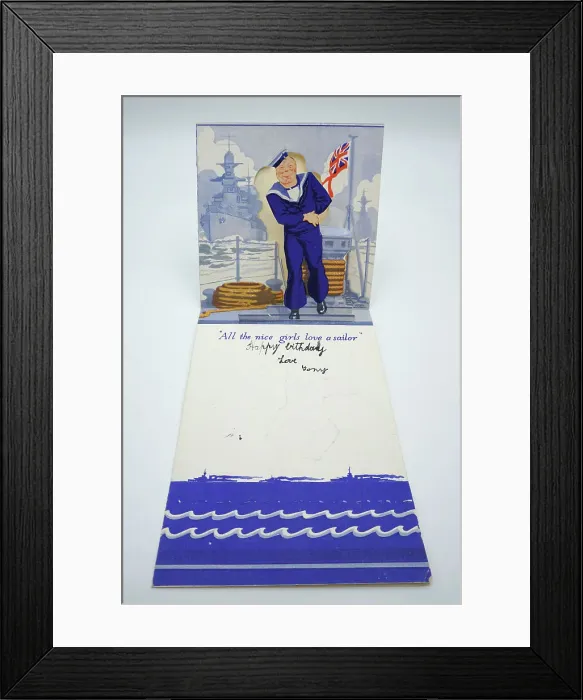 Framed Print : WW2 Greetings Card, Royal Navy Sailor Framed Print : WW2 Greetings Card, Royal Navy Sailor