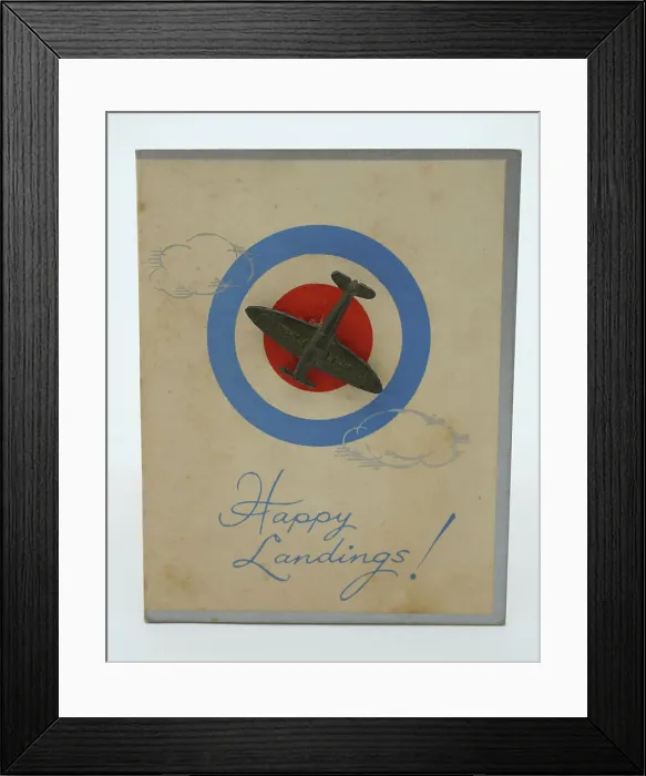 Framed Print : WW2 Greetings Card, Happy Landings! Framed Print : WW2 Greetings Card, Happy Landings!