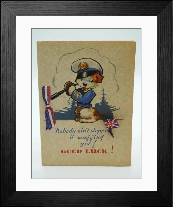 Framed Print : WW2 Greetings Card, Wagging Tail Framed Print : WW2 Greetings Card, Wagging Tail