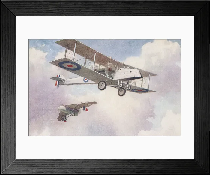 Framed Print : Twin-engined Biplane