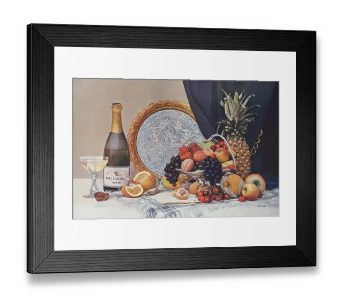 Framed Print : Fruit and Champagne Framed Print : Fruit and Champagne