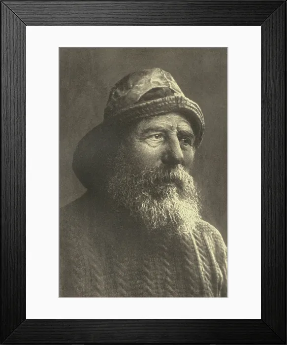 Framed Print : Old Salt. A old bearded fisherman in a sou'wester Date: 1907 Framed Print : Old Salt. A old bearded fisherman in a sou'wester Date: 1907
