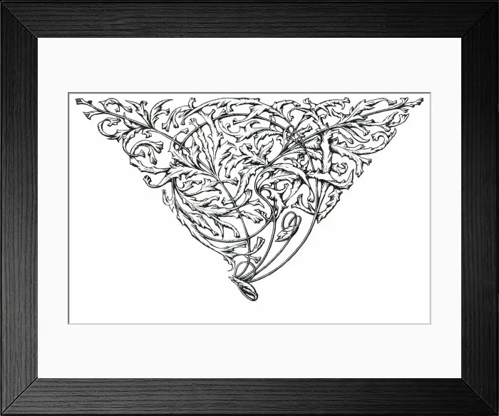 Framed Print : Tailpiece composed of a pattern of leaves. Date: circa 1900 Framed Print : Tailpiece composed of a pattern of leaves. Date: circa 1900