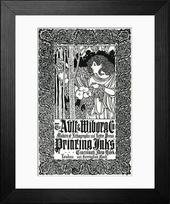 Framed Print : Advert with Decorative Border Framed Print : Advert with Decorative Border