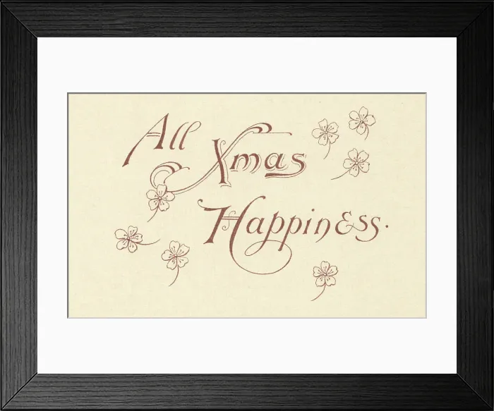 Framed Print : Xmas Greeting Calligraphy Framed Print : Xmas Greeting Calligraphy