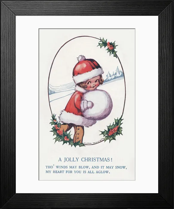 Framed Print : Young Girl and a Snowball Framed Print : Young Girl and a Snowball