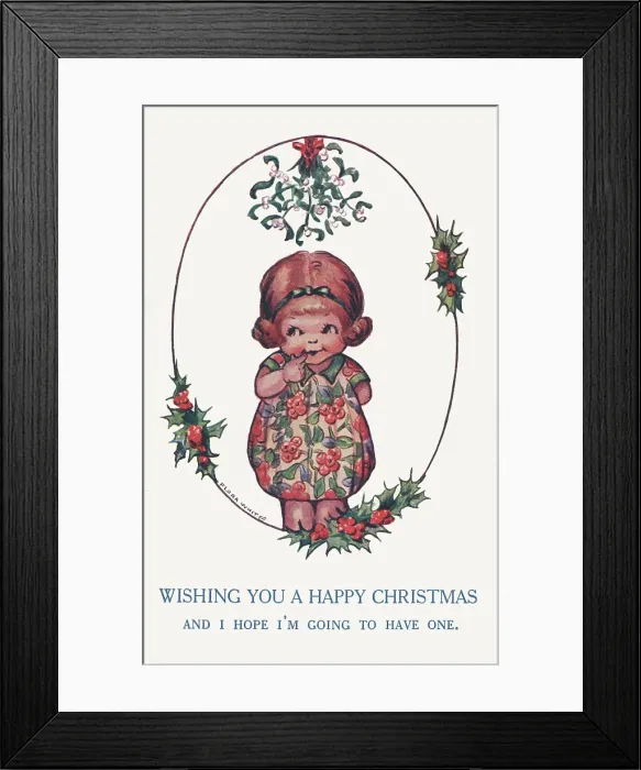 Framed Print : Young Girl and Mistletoe Framed Print : Young Girl and Mistletoe