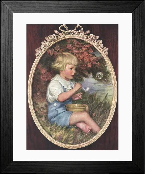 Framed Print : Boy Blowing Bubbles Framed Print : Boy Blowing Bubbles