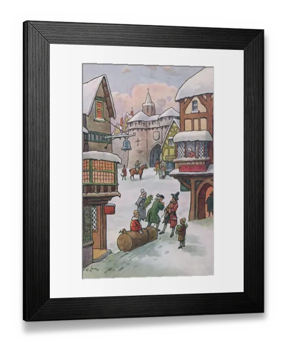 Framed Print : Christmas Townscape Framed Print : Christmas Townscape