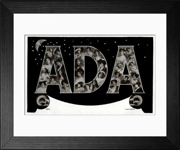 Framed Print : Large Letter Name card - Ada Framed Print : Large Letter Name card - Ada