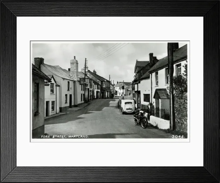 Framed Print : Fore Street, Hartland, Devon Framed Print : Fore Street, Hartland, Devon