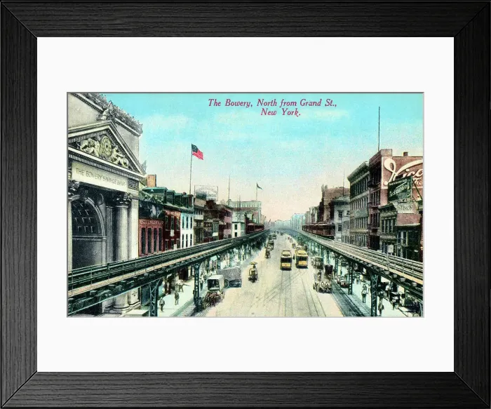 Framed Print : The Bowery, North from Grand St. New York, USA Framed Print : The Bowery, North from Grand St. New York, USA