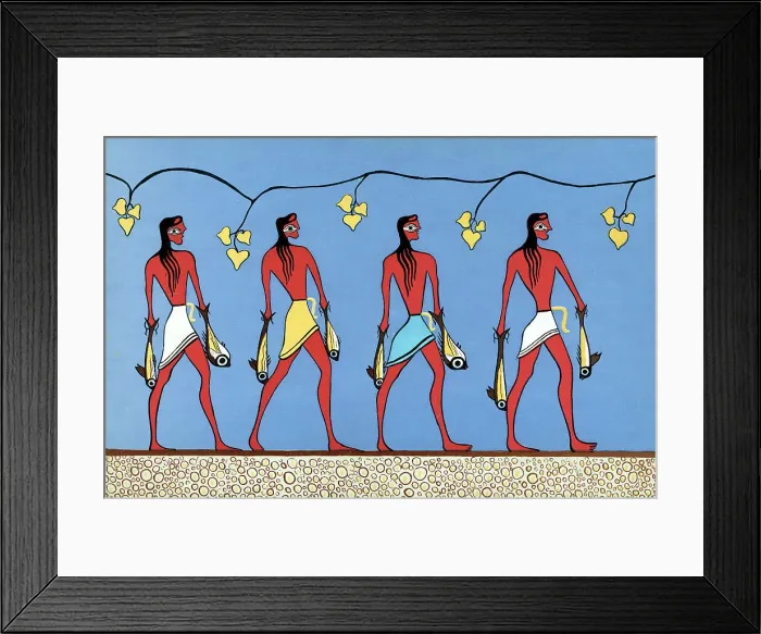 Framed Print : Wall painting of Fishermen - Phylakopi of Melos Framed Print : Wall painting of Fishermen - Phylakopi of Melos