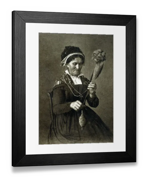 Framed Print : Auvergne, France - Paysanne du Cardales en costume