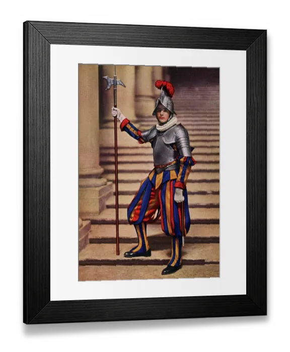 Framed Print : Vatican City, Rome, Italy - Swiss Guard in Ceremonial Costum Framed Print : Vatican City, Rome, Italy - Swiss Guard in Ceremonial Costum