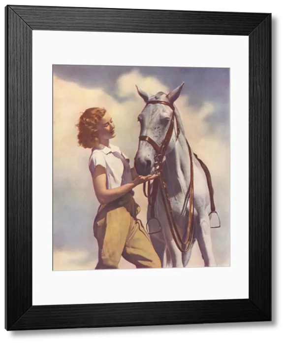 Framed Print : WW2 - Land Girl And Horse Framed Print : WW2 - Land Girl And Horse