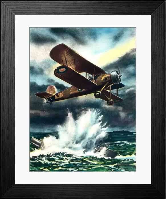 Framed Print : WW2 Fairey Swordfish Sinking A U-Boat Framed Print : WW2 Fairey Swordfish Sinking A U-Boat