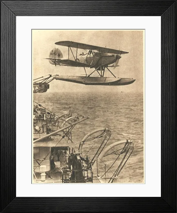 Framed Print : WW2 - Seaplane Catapulting From HMS Sussex Framed Print : WW2 - Seaplane Catapulting From HMS Sussex