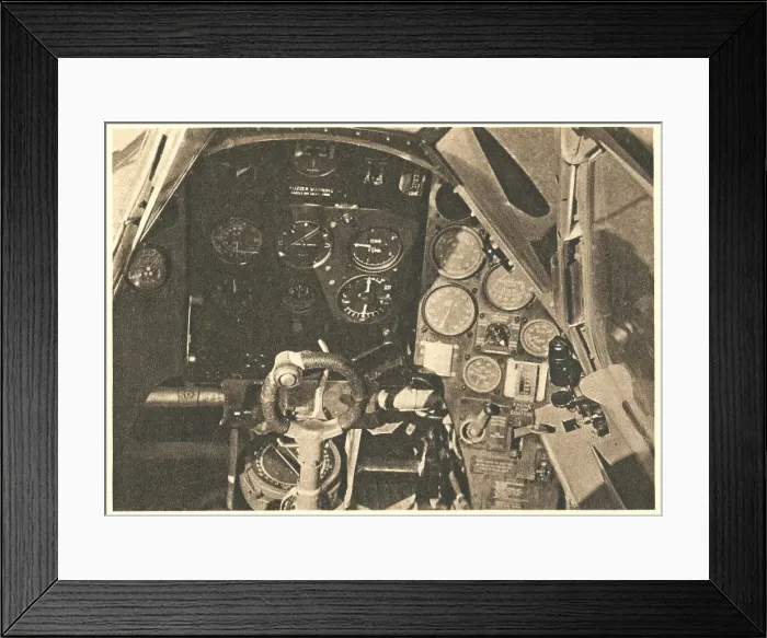 Framed Print : WW2 - R. A. F. Fighter Plane Cockpit Framed Print : WW2 - R. A. F. Fighter Plane Cockpit