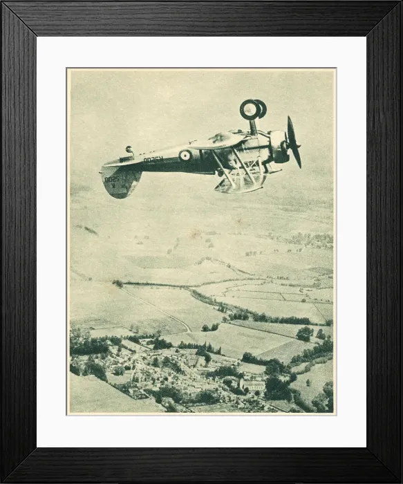 Framed Print : WW2 - Gloster Fighter Flying Upside Down Framed Print : WW2 - Gloster Fighter Flying Upside Down